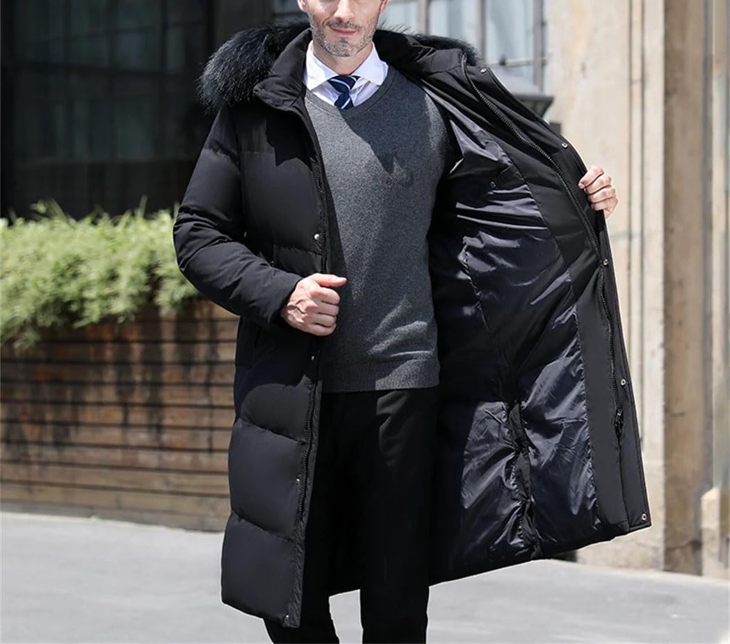 Haitpant Men Thickened Down Jacket -30 Winter Warm Down Coat Jacket Long White Duck Hooded Down Parkas