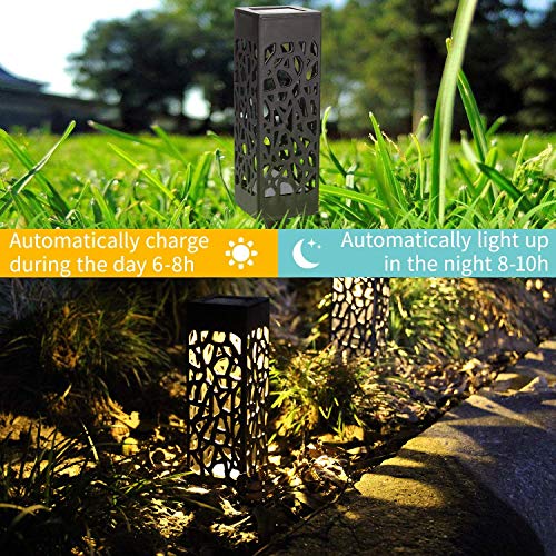 Otdair Solar Garden Lights, IP65 Waterproof Warm Light LED Solar Pathway Lights Outdoor for Garden, Solar Powered Garden Lights Yard, Lawn, Walkway, Patio, Decoration, 8 Pcs