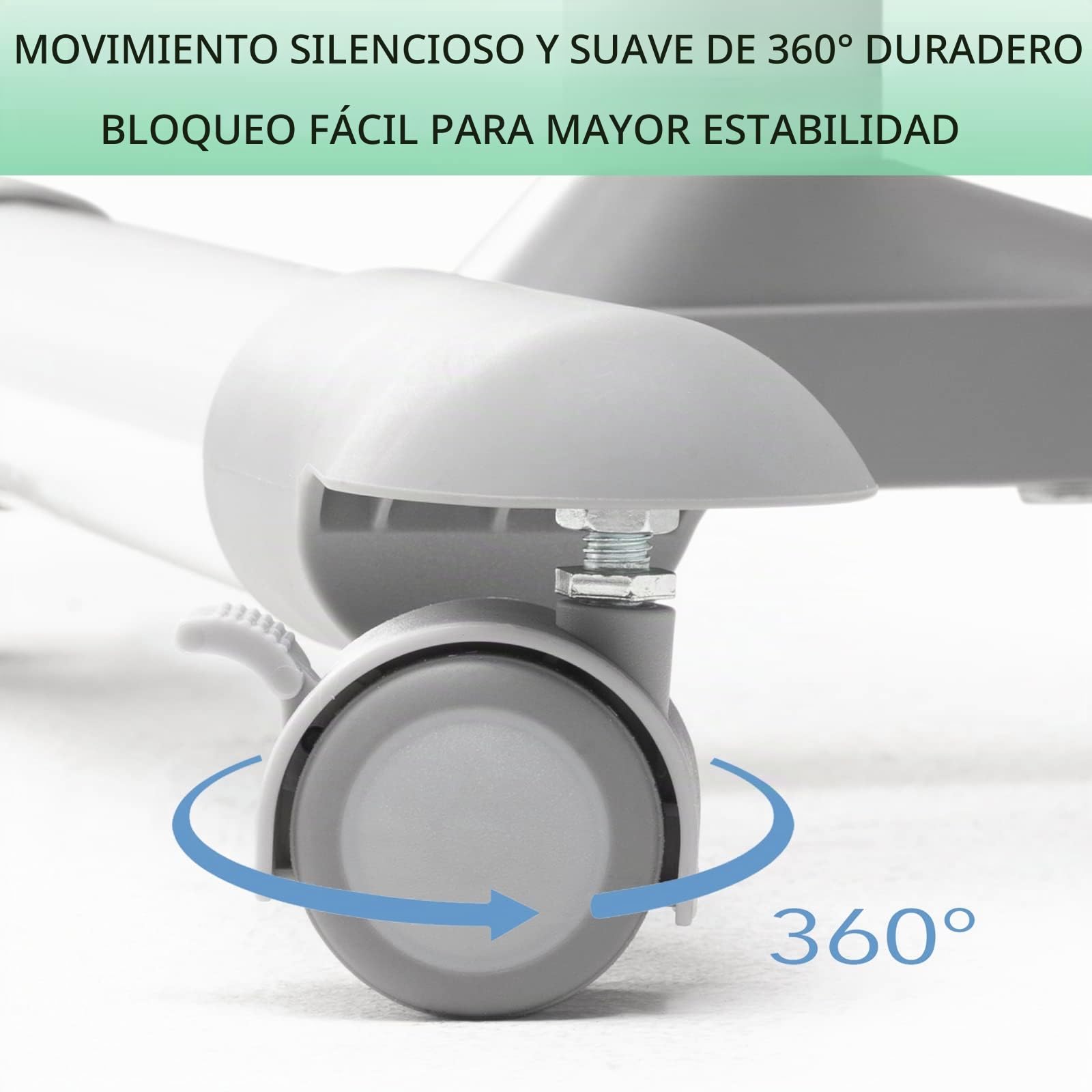 ETHU Mesa de Cama Con Ruedas Giratoria, Ajustable para Portátil, Uso Hospitalario