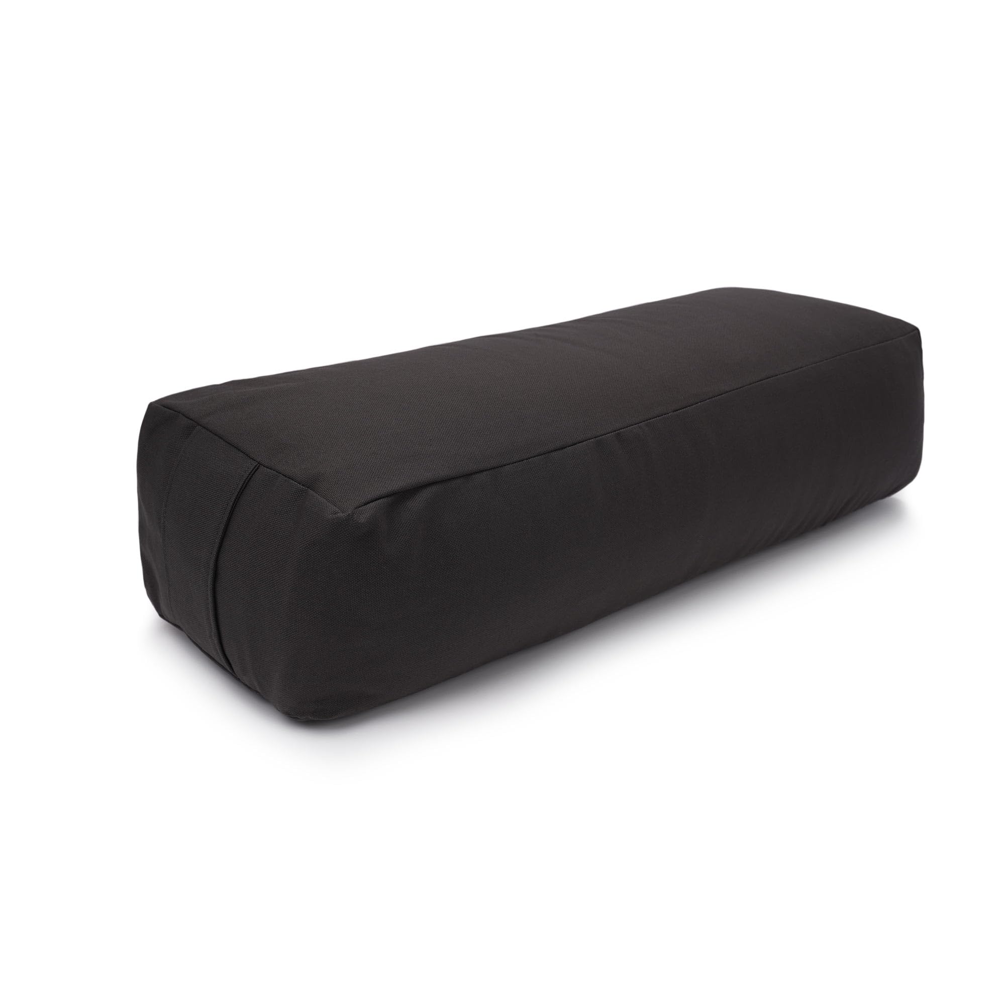 Yogabox Yoga Bolster Rechteckig, Waschbarer Bezug aus 100% Baumwolle, Yogarolle eckig mit Buchweizenschalen - Füllung, Yogakissen groß für Restoratives Yoga, Maße: ca. 60 x 20 x 14 cm