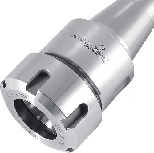 Miniatura 9 de Accusize Industrial Tools Mandril con boquilla Er32 con vástago R8, RPM máximas: 8000 RPM, extremo de barra de tracción 7/16''-20, TIR máximo