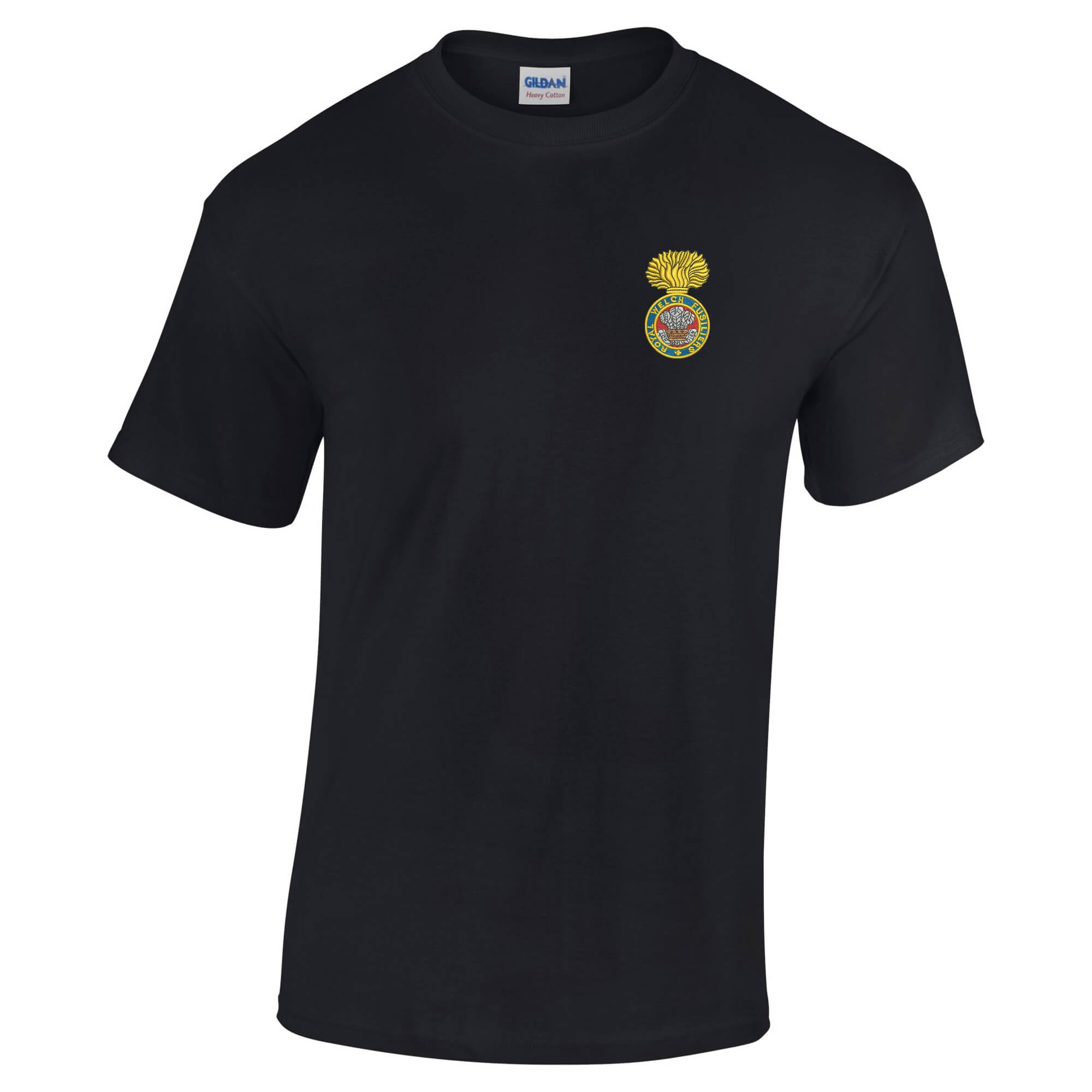 Pineapple Joe's Men's Black Royal Welch Fusiliers Embroidered T-Shirt - Large