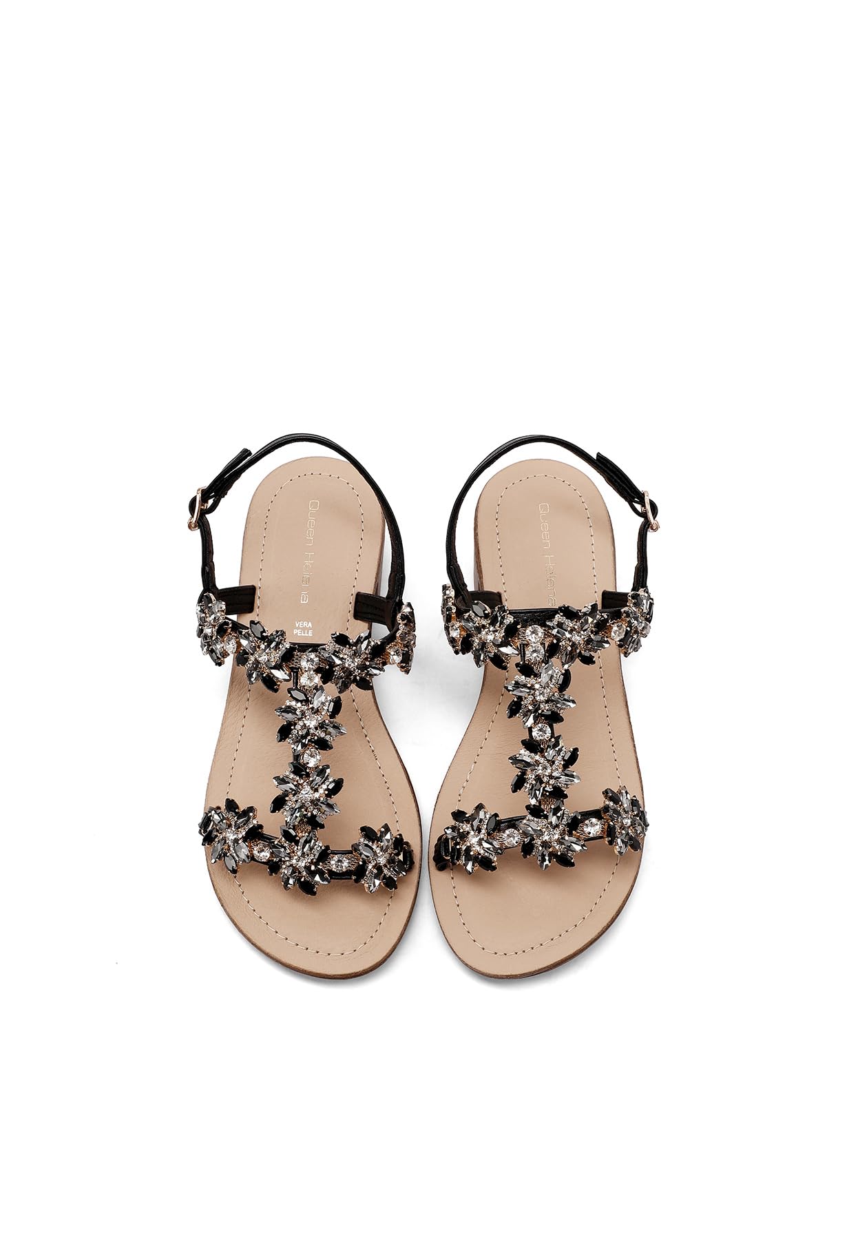 QUEEN HELENA Sandali Gioiello con Strass con Tacco Donna Y6017