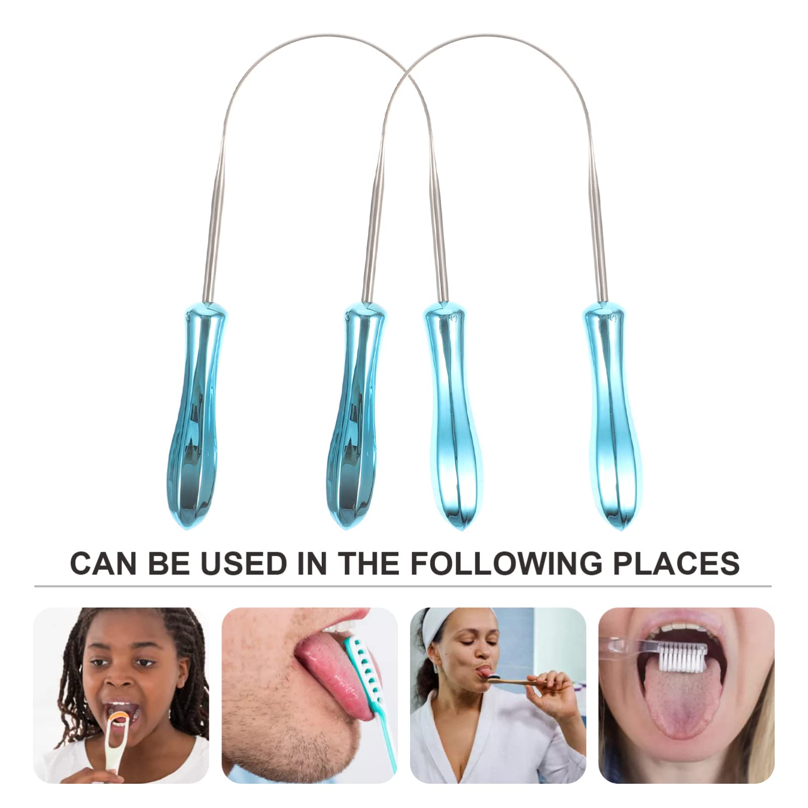 CALLARON 5 Set Raschietto Per Lingua Acciaio Inossidabile U Shaped Per Lingua E Rimozione Alitosi Strumento Orale Resistente E Portatile 2 Pezzi * 5
