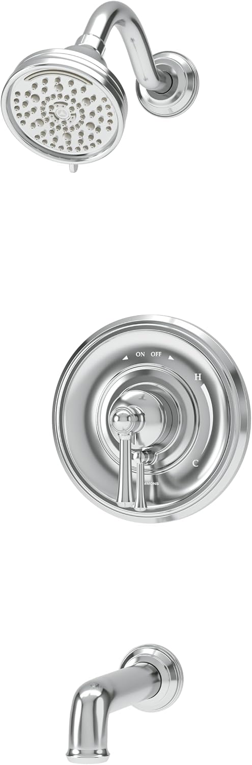Symmons Braston HydroMersion Single Handle Tub and Shower Faucet Trim Kit with Volume Control in Polished Chrome - S589215TRM