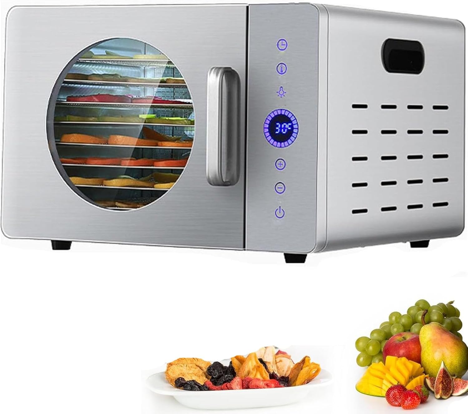 Freeze Dryer Machine 1000W, Stainless Steel, 8-Layer Design with 24-Hour Timer and Temperature Control 30-90°C for Drying Fish, Vegetables, Meat, Jerky, Herbs