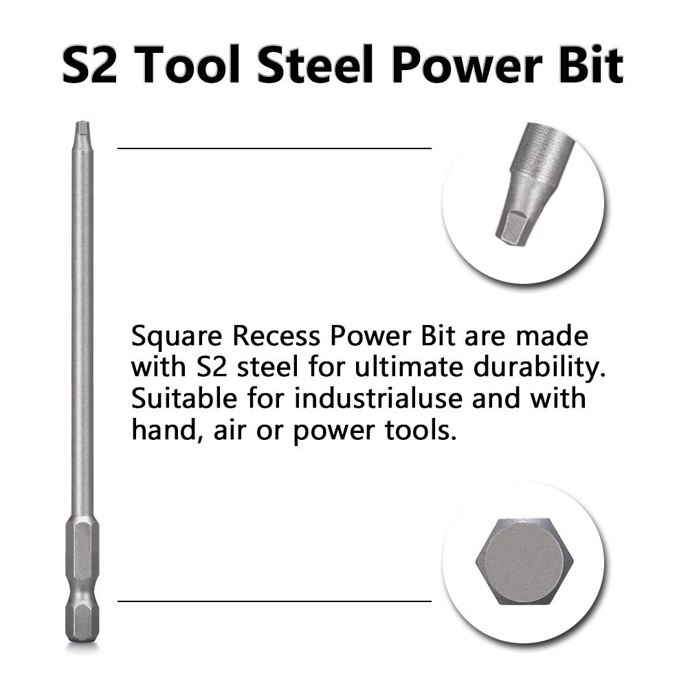 Blасk Frіdау - 70% оƒƒ [100 Pack] 2-1/2 #10 Wood Screws, Coarse Thread Number 10 Zinc Coated Pocket Hole Screws + 1 Piece S2 Steel 1/4 Shank, 6 Length Square Recess Head Screwdriver/Power Bit (100 Count)