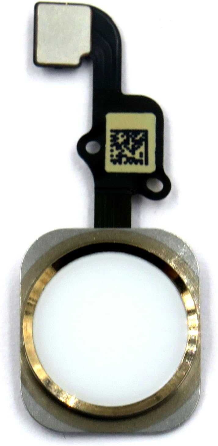 Home Button Key with Flex Cable and Rubber Ring Replacement Part for iPhone 6s and 6s Plus (Gold)
