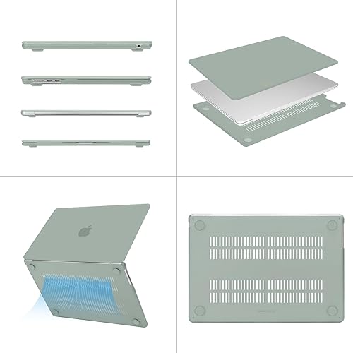 Miniatura 17 de MOSISO Funda compatible con MacBook Air de 15 pulgadas M4 M3 M2 2025 2024 2023 versión A3241 A3114 A2941 con Touch ID, funda rígida de plástico