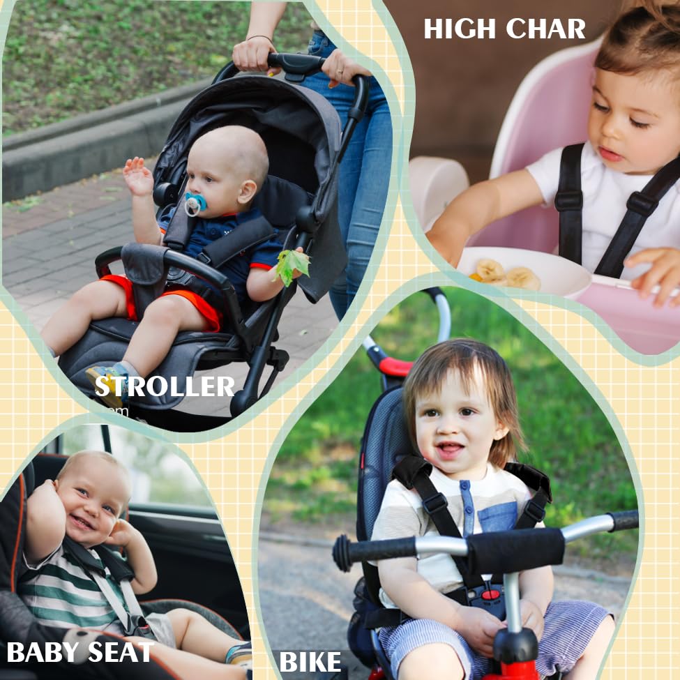 5 Punkt Baby Sicherheitsgurt, Gurt Sicherheitsgurt Hochstuhlgurte Verstellbare für Kinderwagen, Hochstühle, Schulterpolsternwagen Buggy Strap, Baby Schutz Einkaufswagen