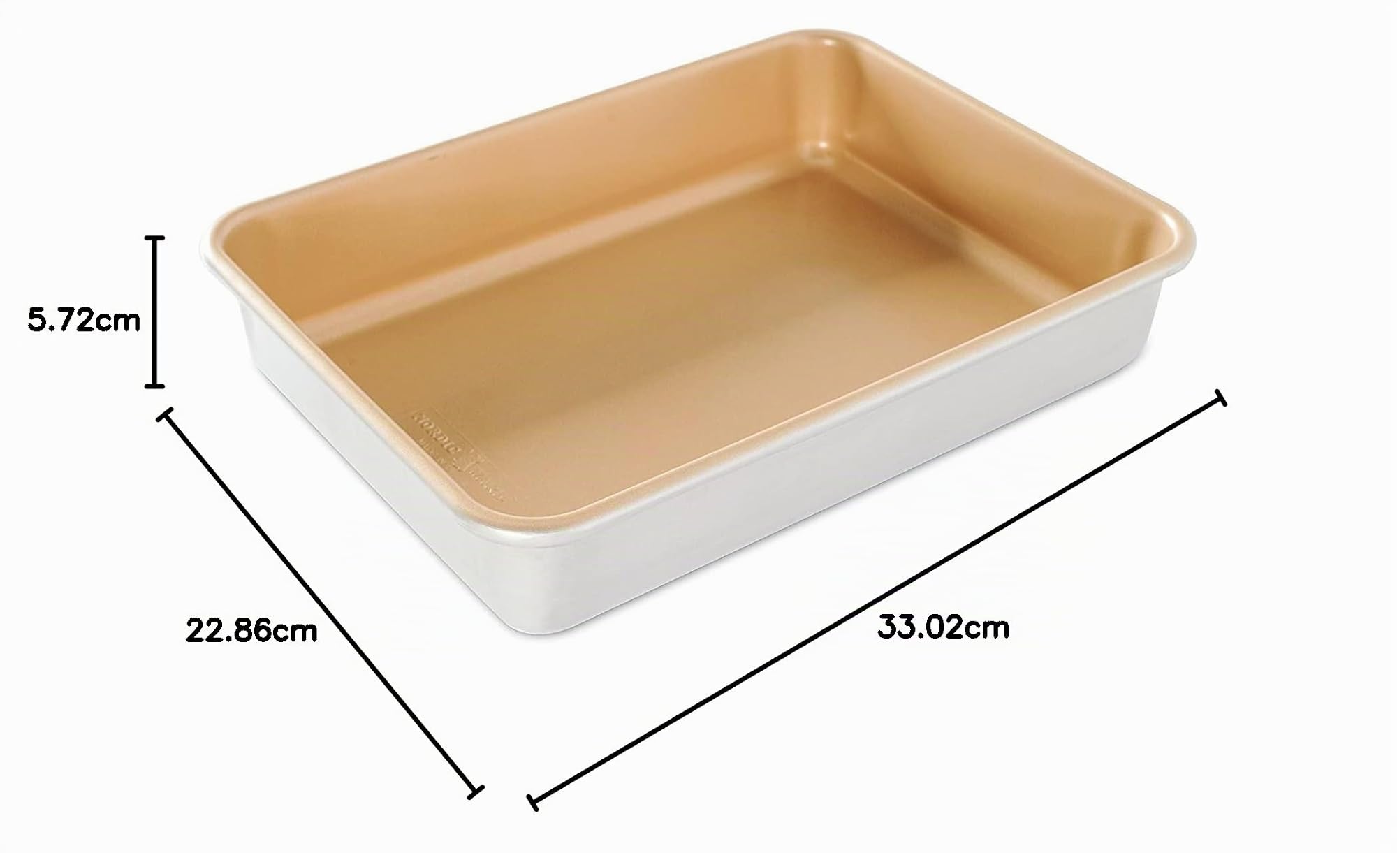 Nordic Ware Naturals - Molde rectangular antiadherente para tartas de 9 x 13 pulgadas, aluminio natural con conductividad superior del calor, utensilios para hornear de alta calidad, fabricado en los Estados Unidos, plateado