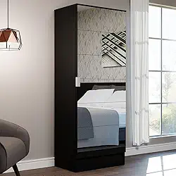 Sapateira Armário Multiúso Madesa Isis 1 Porta com Espelhos - Preto