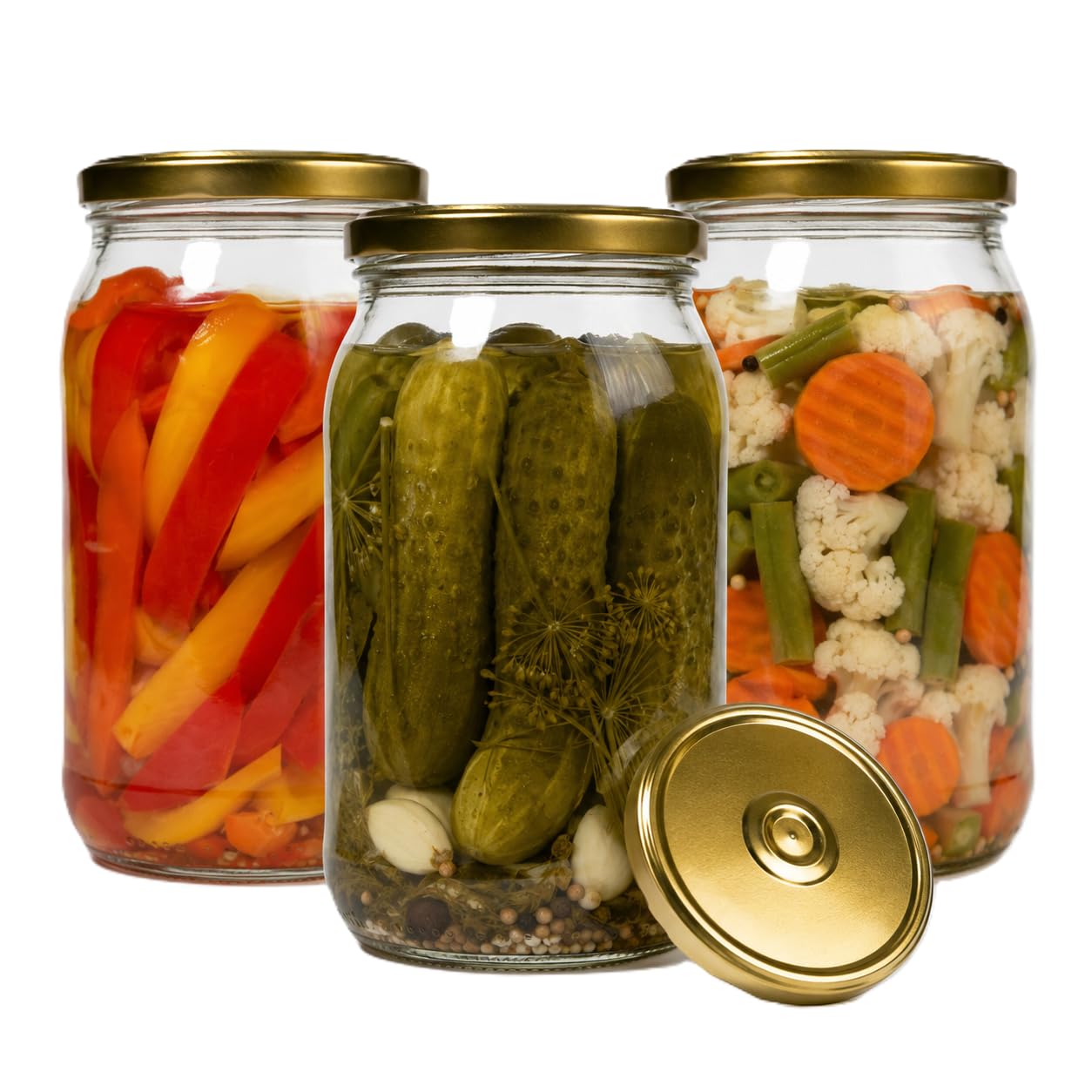 Einmachgläser 900 ml mit Schraubdeckel TO82 (82 mm) – 112 Einweckgläser mit Deckel zum Einkochen und Einlegen – Vorratsgläser für Marmelade, Honig und Gurken