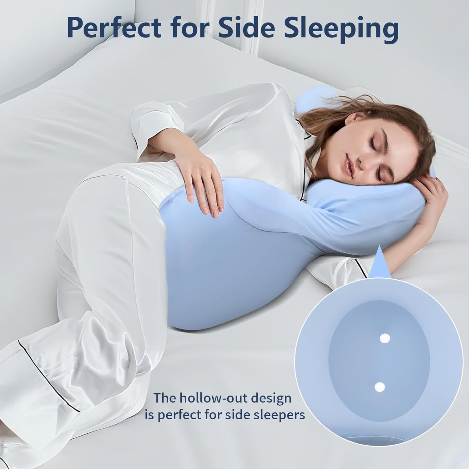 Body Pillows for Adults, Cooling Pregnancy Pillows, Memory Foam Full Body Support Pillows for Support for Belly, HIPS, Legs, Buttery Soft, Super Breathable for Hot Sleeper