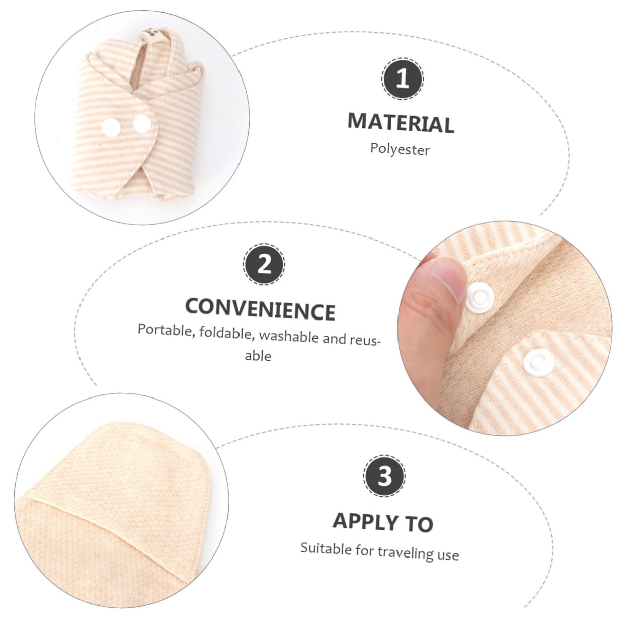 Healeved 3er-set Weiche Und Atmungsaktive Menstruationsbinden Waschbar Wiederverwendbar Mama-binden Slipeinlagen Aus Baumwolle Für Die Periode Und Nach Der Geburt 2 Stück X 3