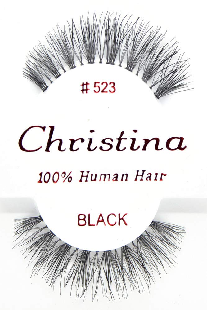 12X Eyelashes - #523 Christina 100% Human Hair Fake Eyelashes