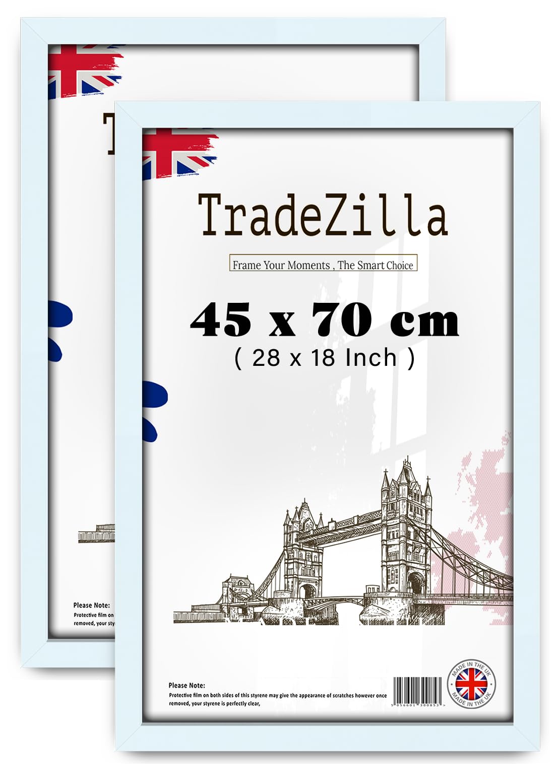 Tradezilla White Pack Of 2 450 X 700 Mm Engineered Wood Poster Frame 28 X 18 Art Prints, Photos Holiday Gifts& Home Décor 70 X 45 Cm [ ]