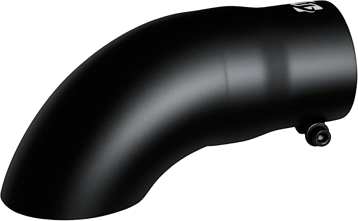 Turn Down Exhaust Tip, 3'' Inlet Black Stainless Steel, Bolt On