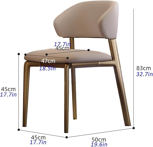 Miniatura 3 de JKGHK Dining Chairs Set, Leather Kitchen Chairs with Back, Upholstered Farmhouse Dining Chair with Cushioned Pad, Leather Upholstered Dining Chair