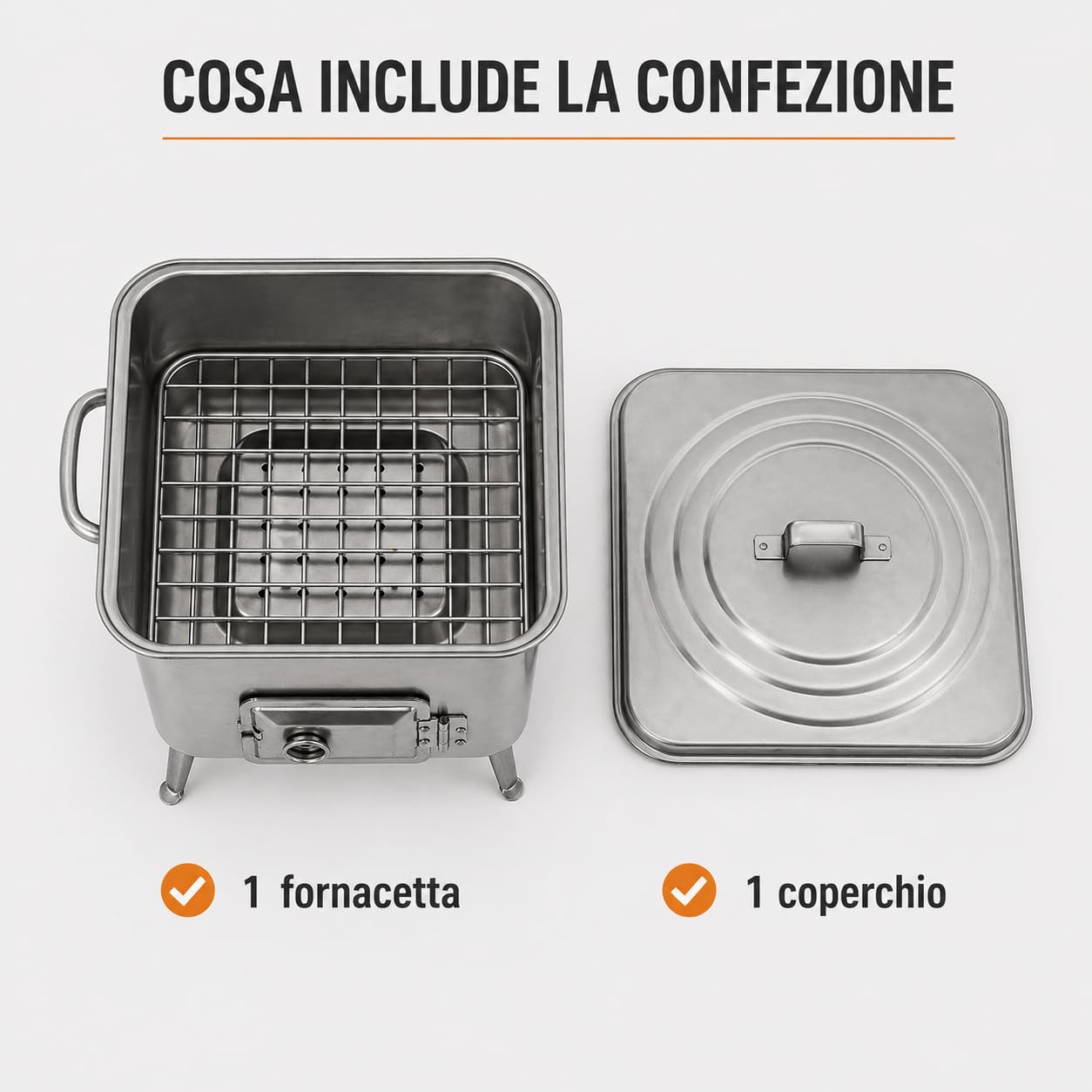 Barbecue a Carbonella Acciaio – Fornacella Piccola BBQ Portatile Griglia Brace per Giardino Terrazza Camping – Carbonella e Legna – Grigliata Famiglia Outdoor