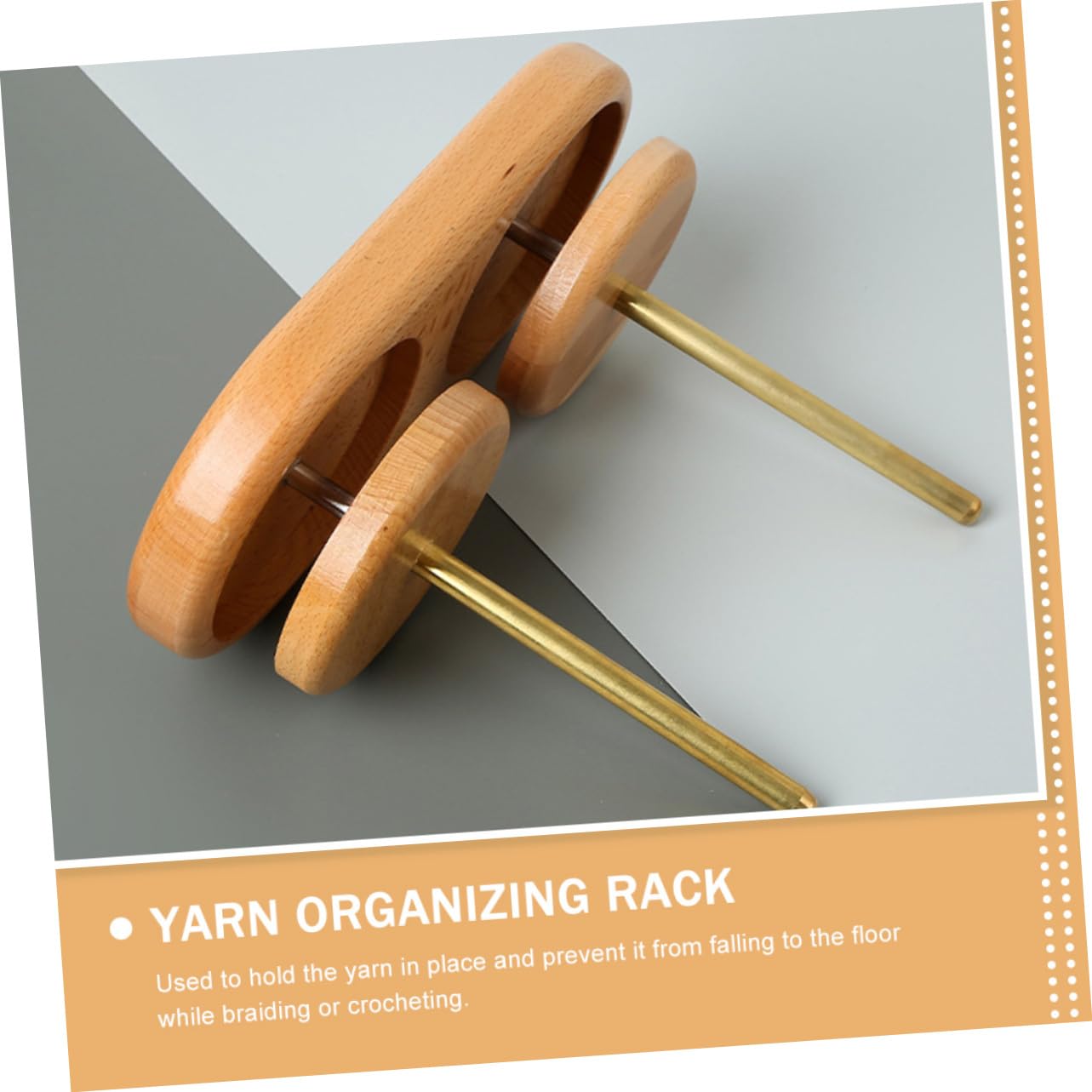 PLAFOPE Support à Fils en Bois Double pour Amateurs De Couture Et Tricot, Porte-Bobine Rotatif Pratique, Rangement Fil Laine Portable, Atelier Manuel Et Loisirs Créatifs