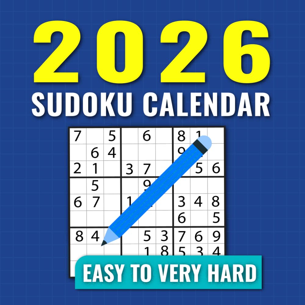 Sudoku Puzzles for Adults - Sudoku Calendar 2026