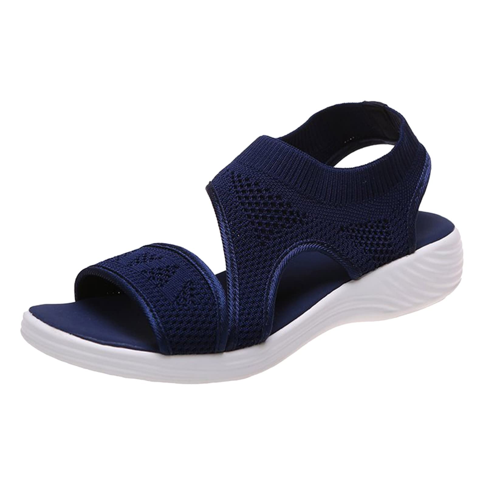 Solide bequeme Damen-Wandersandalen, orthopädisch, mit Fußgewölbeunterstützung, bequeme Schuhe, offener Zehenbereich, Plantarfasziitis, zum Reinschlüpfen, trendig, Strand, für Reisen, lässig, Sommer