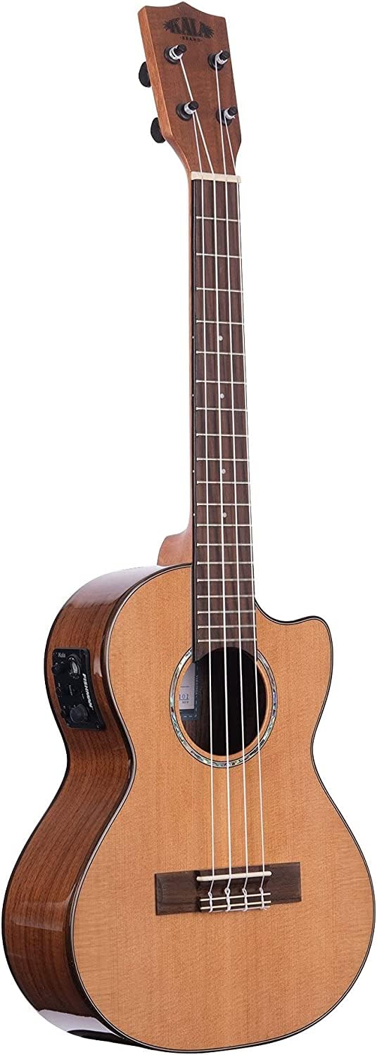 Kala Brand Music Co. Gloss Solid Cedar Top Acacia, 4-String Ukulele, Natural, Tenor