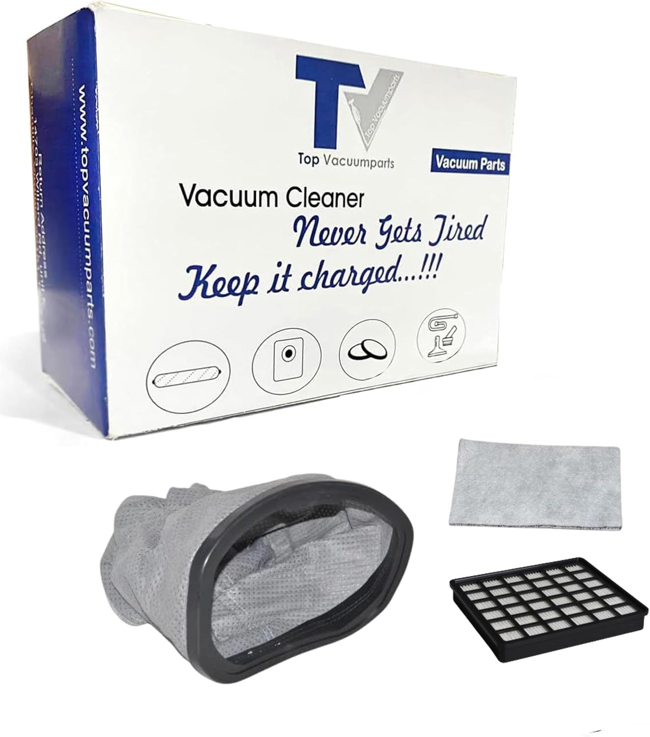 3-Stage HEPA Filter Replacements for Carpet Pro SCBP-1 Backpack Vacuum – Includes (1) HEPA Cloth Bag, (1) Primary Motor Filter & (1) Secondary HEPA Exhaust Filter