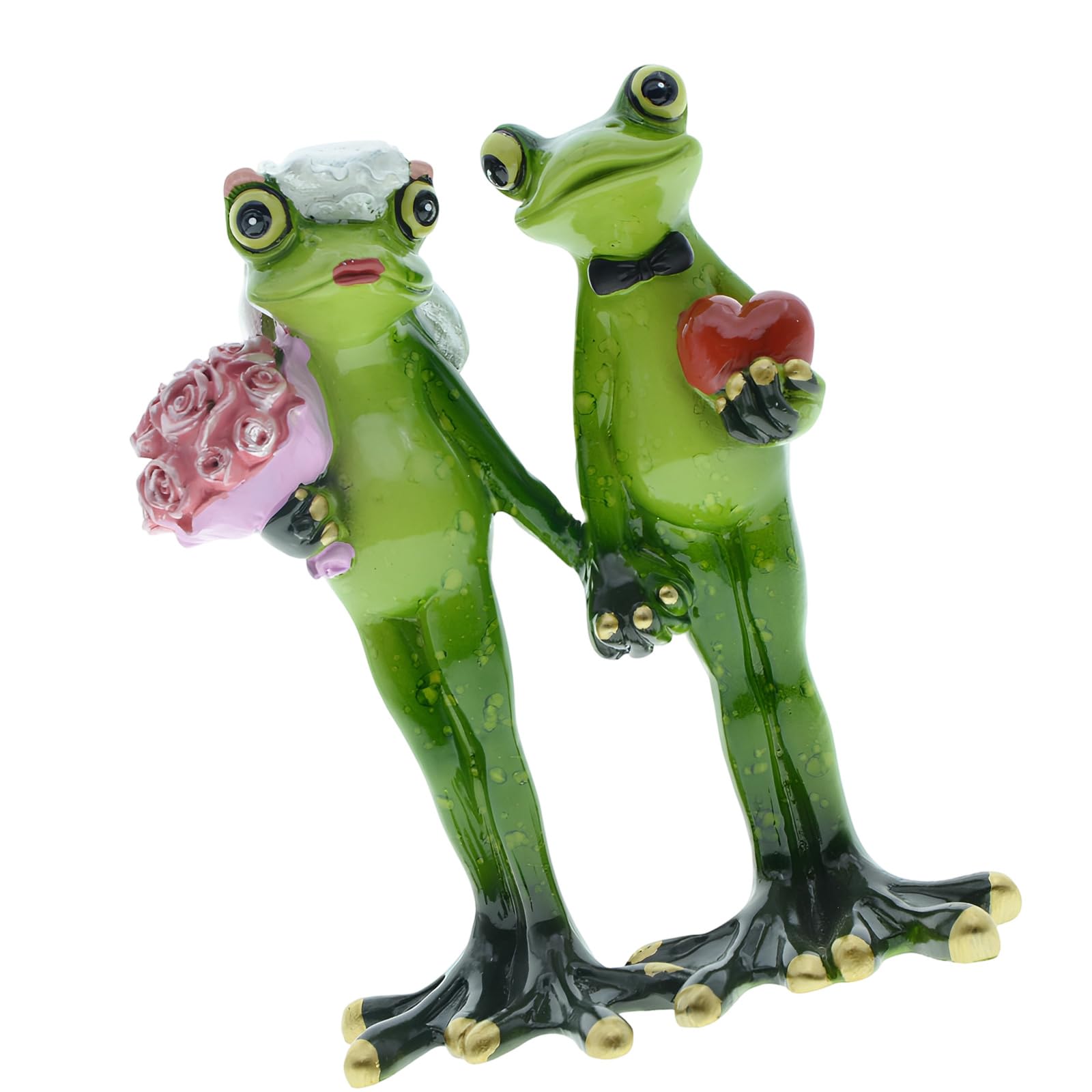 Sculpture de grenouilles artisanale en résine de qualité supérieure faite à la main