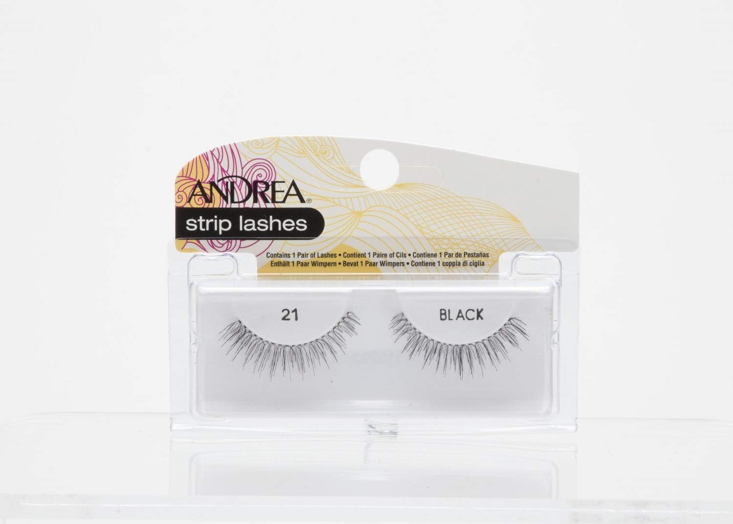 AndreaModlash Strip False Eye Lash Pair, 21 Black, SM