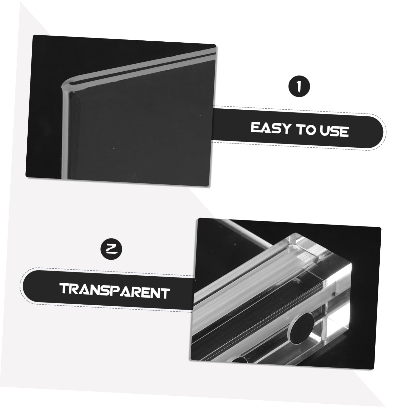 Lot De 10 Porte-étiquettes Prix Noir Avec Base Antidérapante - Support Réglable Pour Cartes Et étiquettes