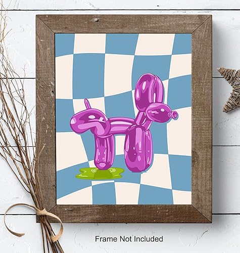 Miniatura 8 de Trendy Bathroom Wall Art for Women - Cute Light Blue Contemporary art for Girls Dorm, small Apartment, Teen Bedroom - Funky Aesthetic Preppy Purple