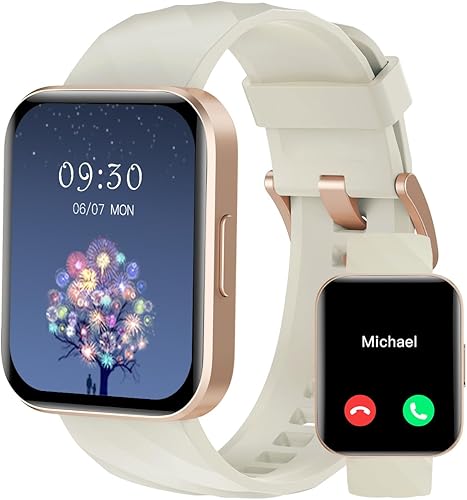 RUIMEN Relojes inteligentes para mujeres y hombres (responderhacer llamadas) compatibles con teléfonos iPhoneAndroid, pantalla HD de 1.85 pulgadas,