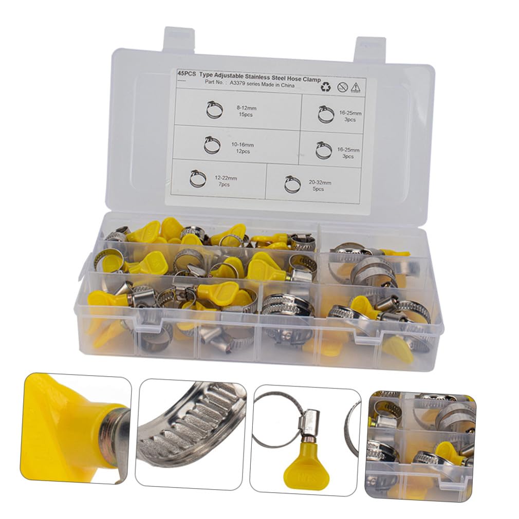 TOPBATHY Lot De 45 Colliers De Serrage Réglables Pour Tuyaux Colliers De Serrage Robustes Pinces Pour Tuyaux De Drainage Automobile Pour D'Eau Acier