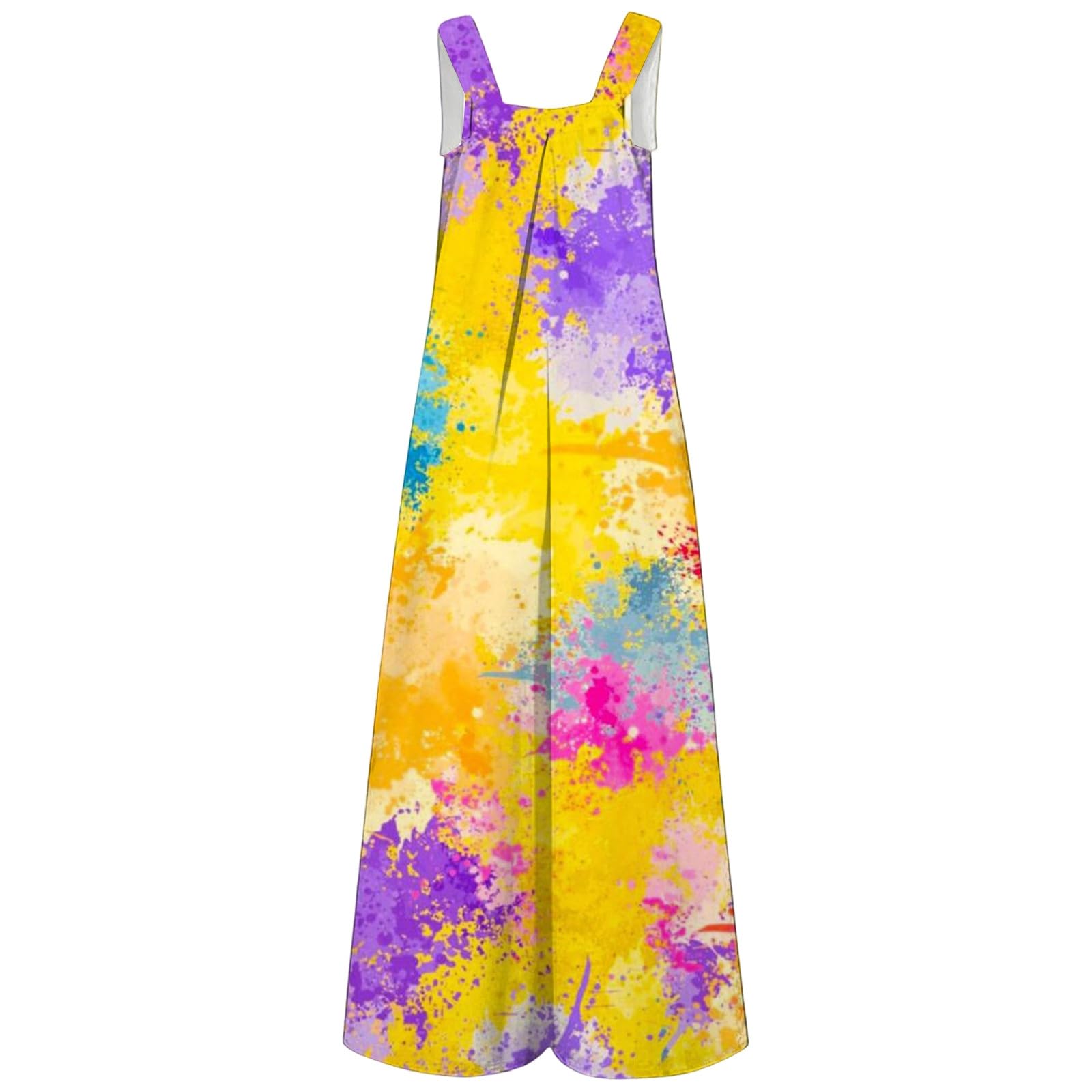 Salopette élégante pour femme avec motif batik - Pantalon long avec poches latérales pratiques - Coupe décontractée - Style bohème - Fleurs - Grenouillère large - Combinaison d'été