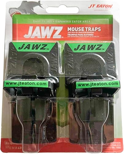 Miniatura 5 de JT Eaton 409 Jawz - Trampa de plástico para ratones para cebo sólido o líquido, trampas para ratones de matar instantáneamente, eliminación sin