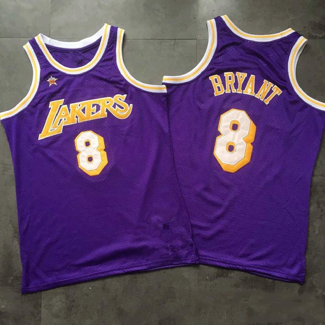 Aojing Men's Basketball Jerseys, Kobe Bean Bryant #8, Black Mamba, Los Angeles Lakers, Purple Basketball Uniform NBA Swingman