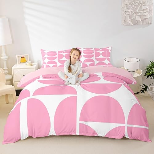 Miniatura 10 de Erosebridal Juego de funda de edredón de mediados de siglo, color naranja, retro, tamaño individual, colorido, arte moderno, geométrico, para niños,