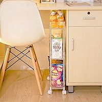 Vista 8 de Versatile Transparent Rolling Storage Cart, Slim Design, 3 Tier Multi-Purpose Organizer for Kitchen, Bathroom, Office, and More (Slim 3-ply)