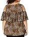 Star Vixen Women's Plus-Size Plus-Size Off/Cold Shoulder Dramatic Ruffle Peasant Top Shirt, Leopard Print, 3X