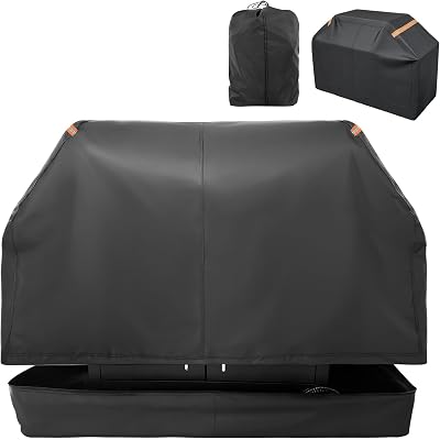 Fully Enclosed Grill Cover 48-Inch,Heavy Duty Waterproof Zipper Grill Cover,BBQ Grill Cover Made of 600D,Animal Fade-Resistant,UV-Protection,Gas Grill Cover for Weber,Nexgrill CharBroil and More Black