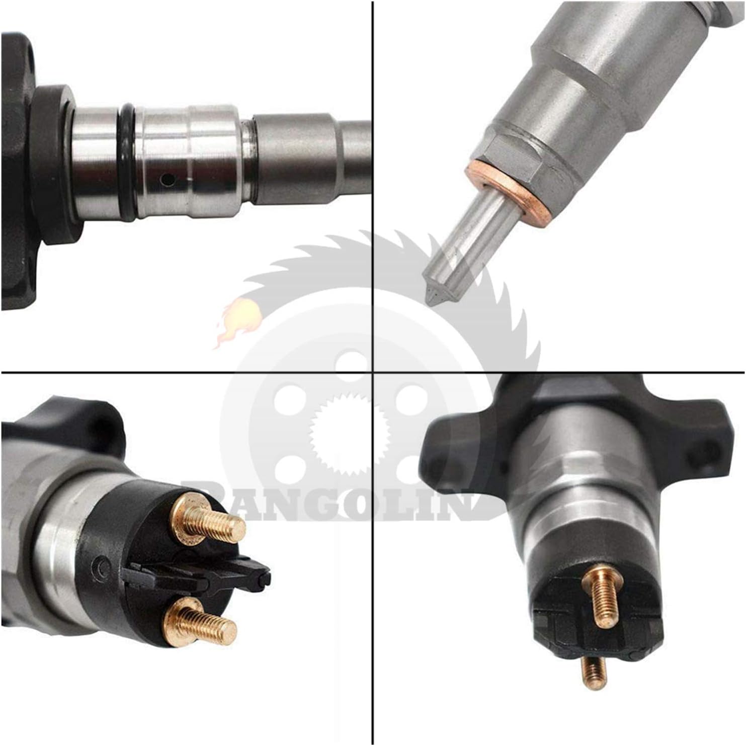 PANGOLIN 0445120255 5263318 Fuel Injector Common Rail Injector 6 Set for 03-04.5 Dodge RAM 2500/3500 Cummins 5.9L with Connector Tube 0445120255 305HP Aftermarket Parts