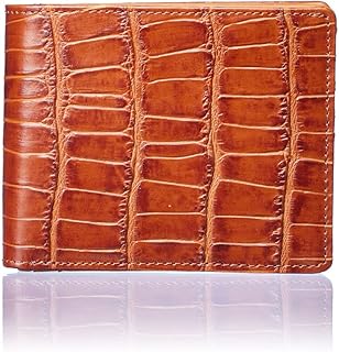 [CHRISTIAN BELETT] イタリア ORION社製 牛革 メンズ 二つ折り 財布 クロコ 型押し 使いやすい L字ファスナー小銭入 カード15枚 ギフト箱入り (Choco)
