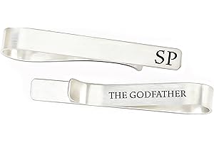 GODFATHER-TIE Personalized Godfather Tie Clip Gift for Uncle, Communion