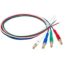 Headshell Lead Wires 4-Pack, Universal 1.2-1.4mm Pin OFC 24K Gold Plated Phono Cartridge Replacement Wires, Color-Coded for Standard Turntable Headshells
