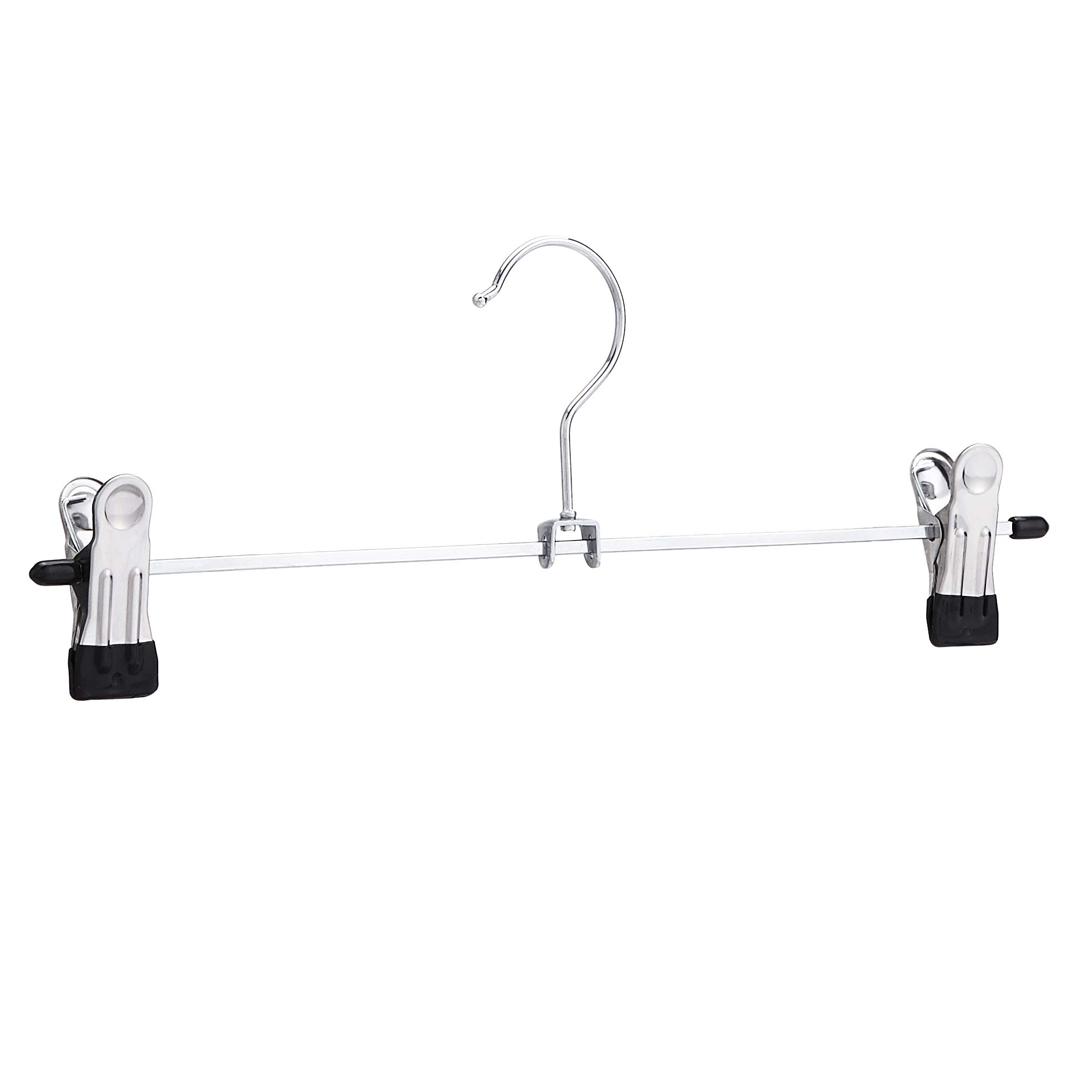 Amazon Basics Cintres à pinces en métal pour pantalons et jupes, lot de 20, Chromé