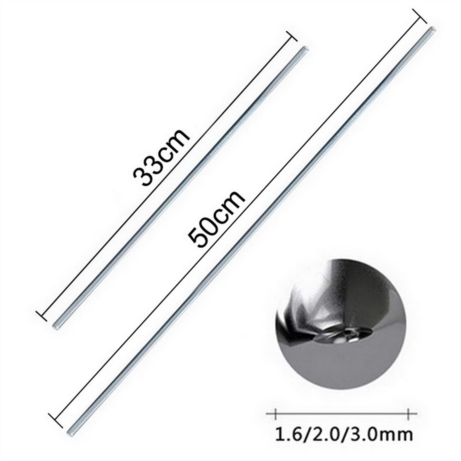 Lnanqing-Fil de Soudure 10/20 / 50 pcs Rod de brasage de soudure en aluminium 1.6 / 2mm Tige de soudage de flux de fil de soudure basse TEMP sans besoin de poudre de soudure, polyvalentrésistant à la