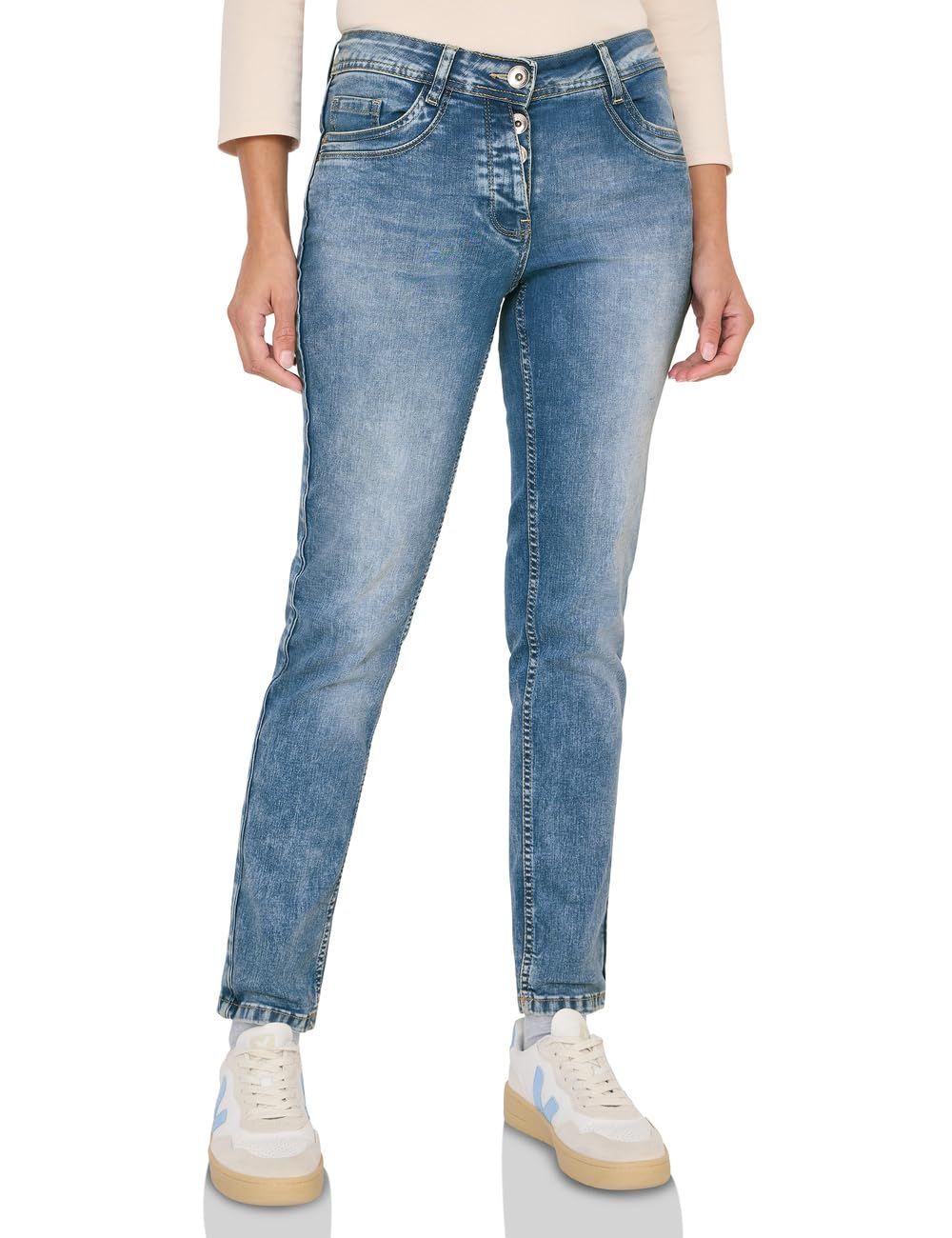 Cecil Slim Fit Jeans Detail Authentic Used Wash – Jeanshose