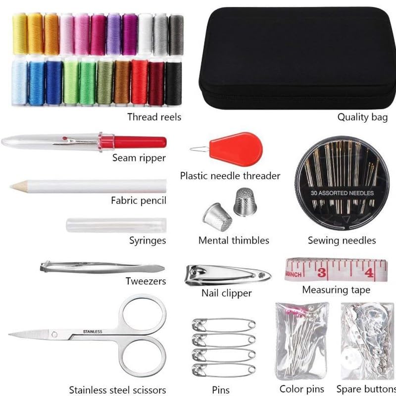 Kit de couture JFDBGU boîte de rangement compacte pour réparations express à la maison - 4